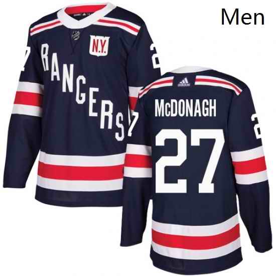 Mens Adidas New York Rangers 27 Ryan McDonagh Authentic Navy Blue 2018 Winter Classic NHL Jersey